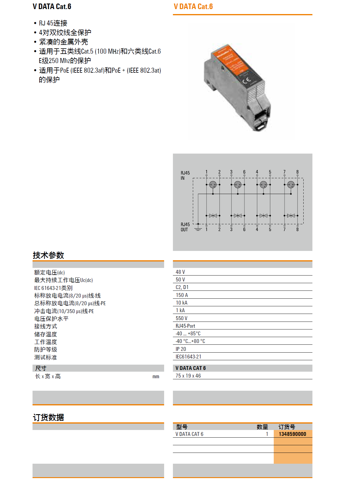 VARITECTOR DATA CAT6 魏德米勒RJ45電涌保護器解析：高效防護與智能創新